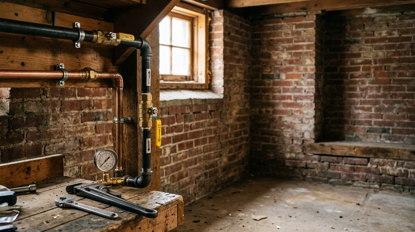Licensed technician installing new gas line connection